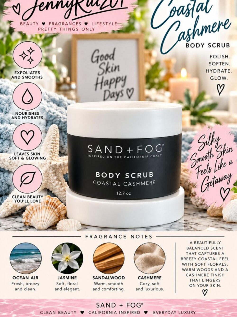 Sand + Fog Coastal Cashmere Body Scrub – 12.7 oz